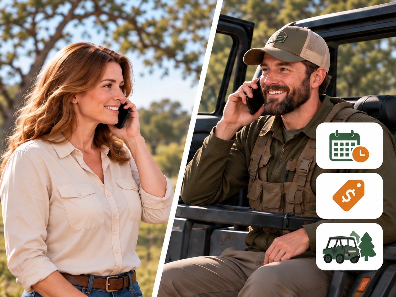 Property stakeholder and independent operator connecting directly by phone
